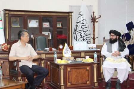 ڈائریکٹر جنرل سپورٹس مولوی احمد اللہ وثیق کی افغانستان میں چین کے نئے سفیر ژاؤ شینگ سے ملاقات