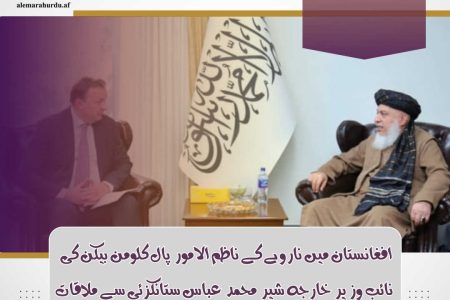افغانستان میں ناروے کے ناظم الامور پال کلومن بیکن کی نائب وزیر خارجہ شیر محمد عباس ستانکزئی سے ملاقات