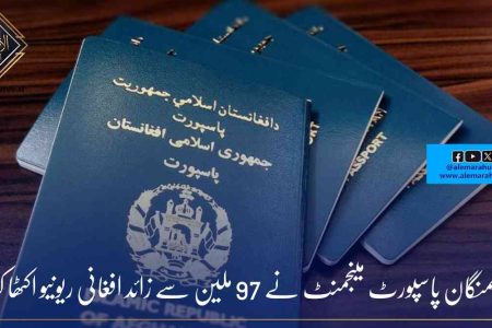 سمنگان پاسپورٹ مینجمنٹ نے 97 ملین سے زائد افغانی ریونیو اکٹھا کیا