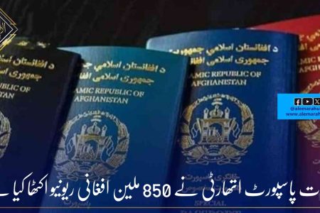 ہرات پاسپورٹ اتھارٹی نے 850 ملین افغانی ریونیو اکٹھا کیا ہے