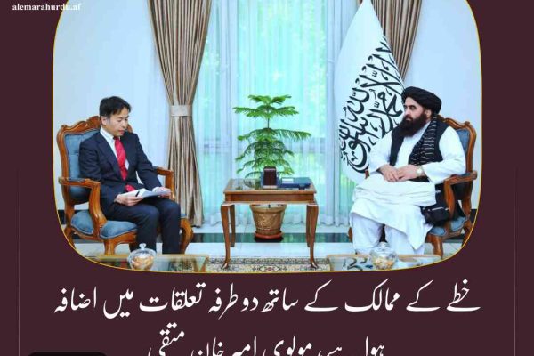 خطے کے ممالک کے ساتھ دو طرفہ تعلقات میں اضافہ ہوا ہے، مولوی امیر خان متقی
