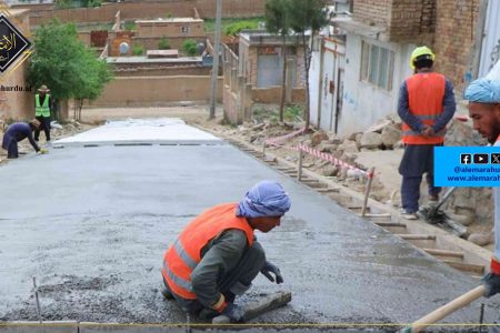 کابل ،17ویں ضلع میں دو سڑکوں کی تعمیر کا کام تیزی سے جاری